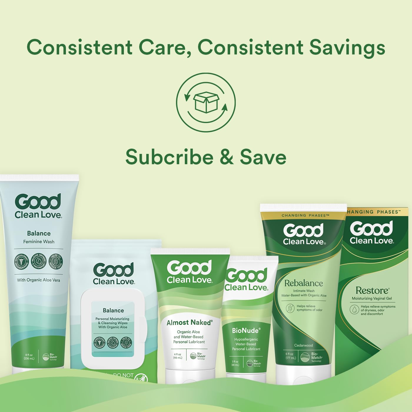 Good Clean Love in-shower lifestyle shot conveying daily routine comfort