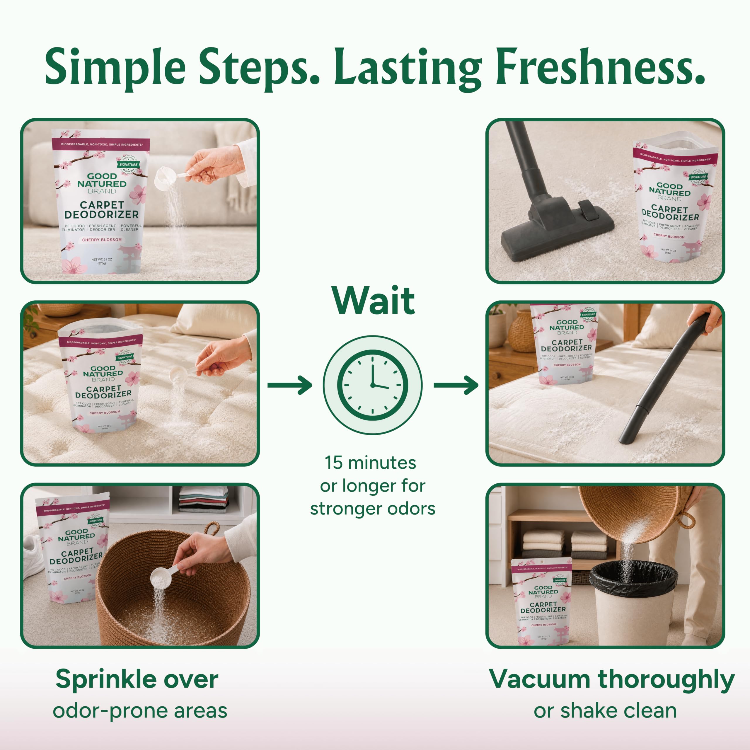 Good Natured Brand powder inside shoes demonstrating moisture control and shoe deodorizing benefit