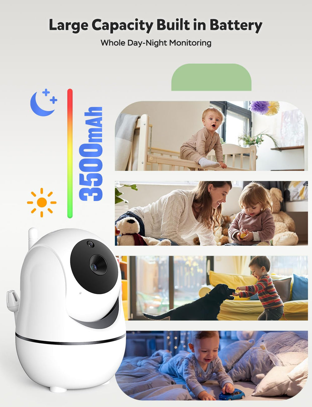 GoodBaby parent unit battery and ports highlighted for long runtime convenience