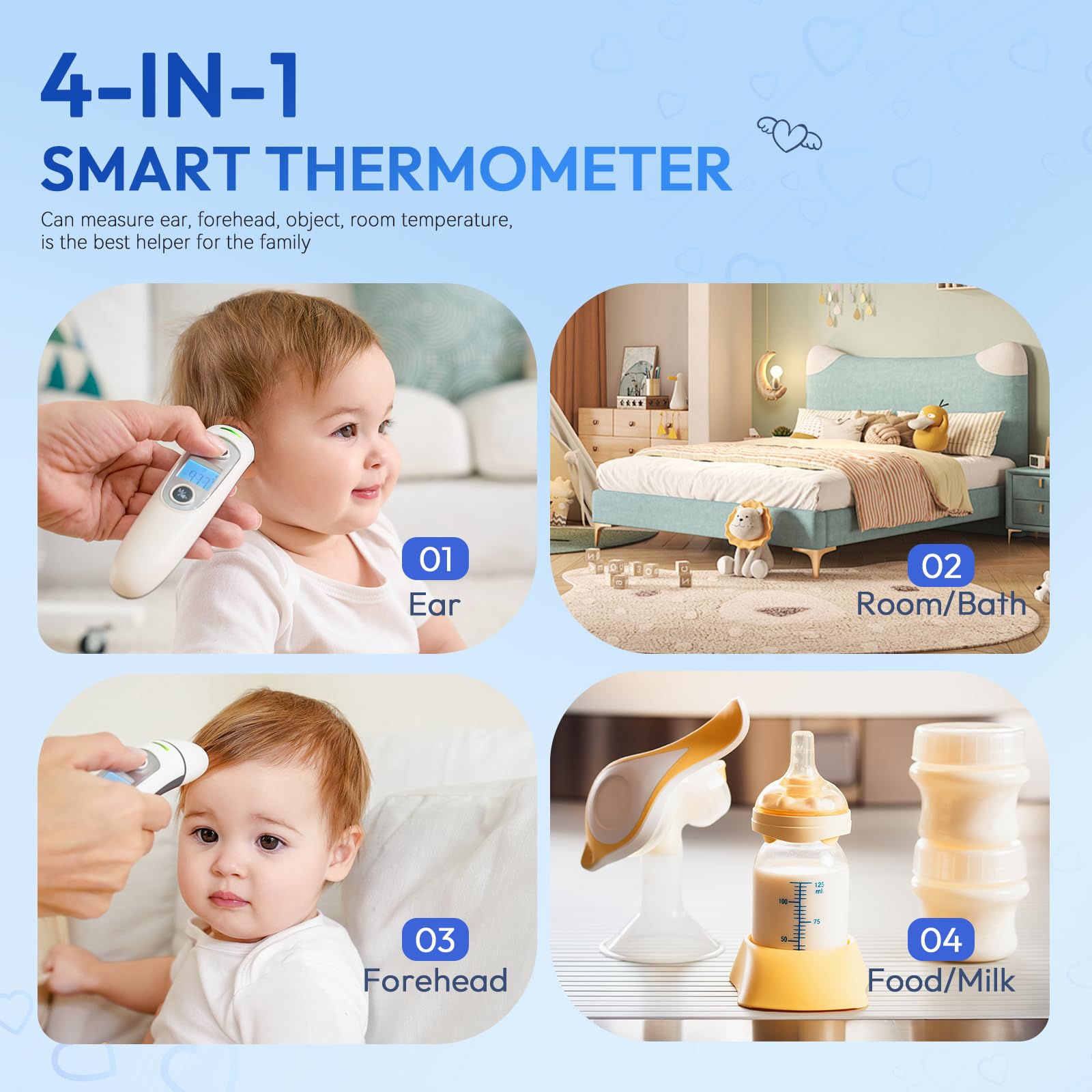GoodBaby thermometer held in hand to show size and portability for travel