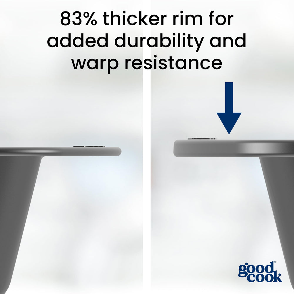 GoodCook pan being served with a spatula for effortless serving benefit