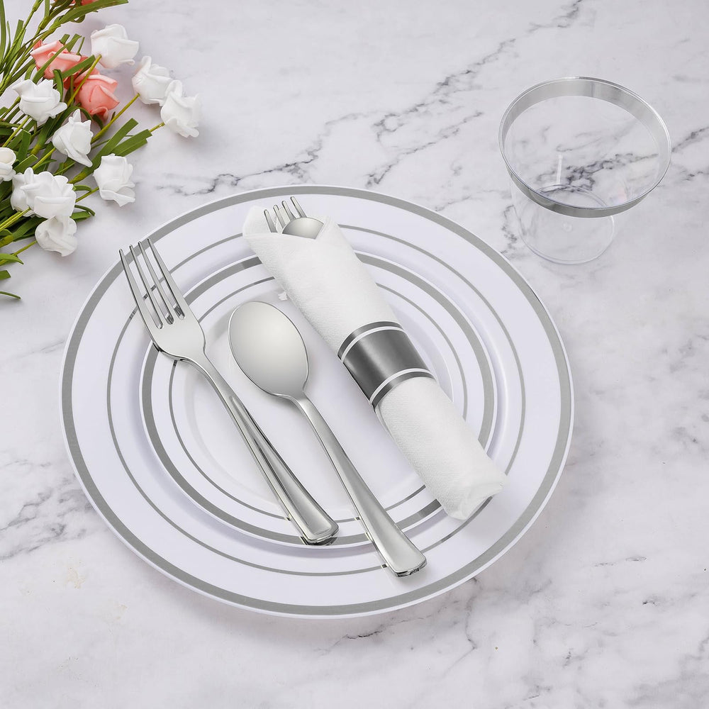 Goodluck silver rim plate close-up highlighting elegant look and sturdiness