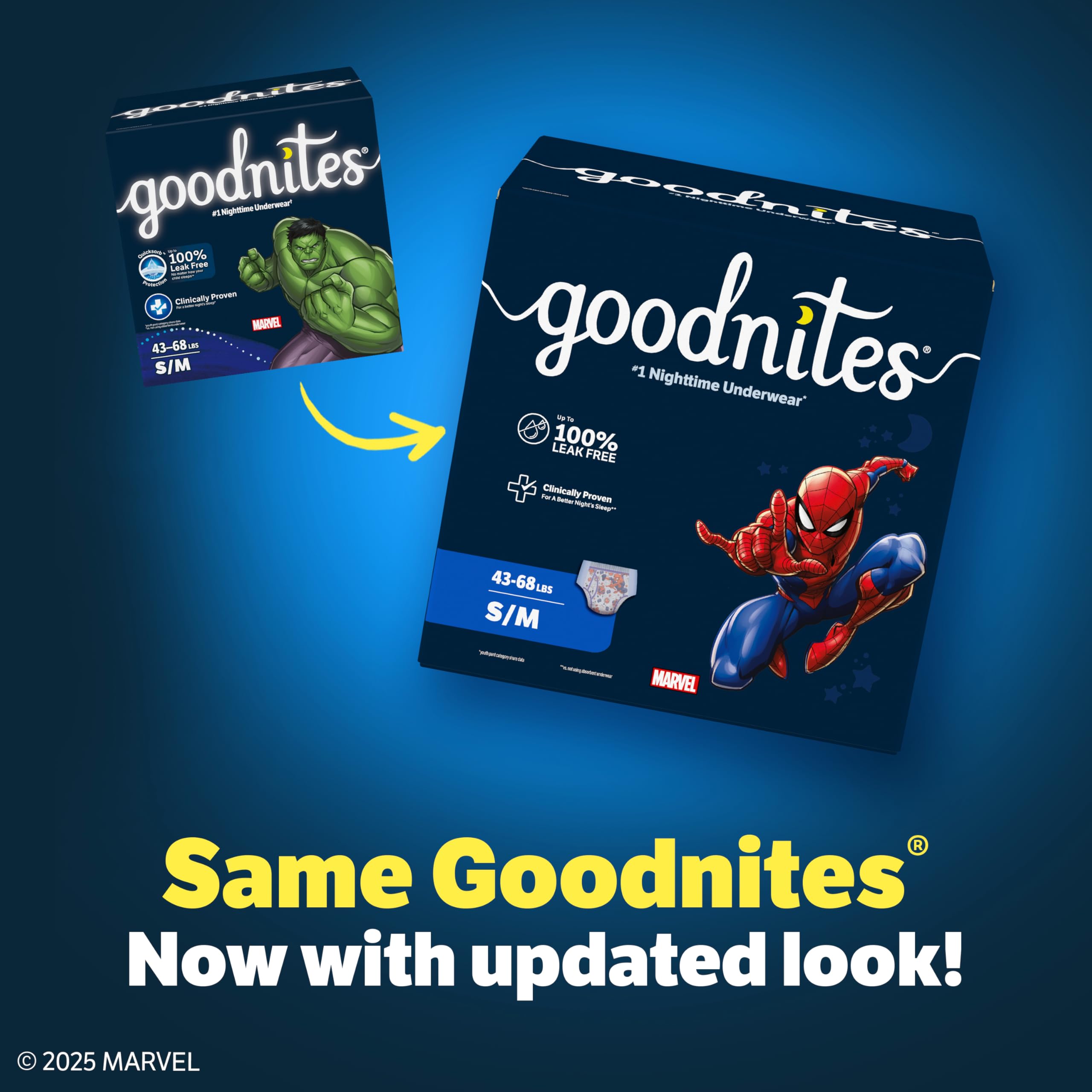 Close-up Spiderman print on GoodNites underwear, fun design boosts confidence