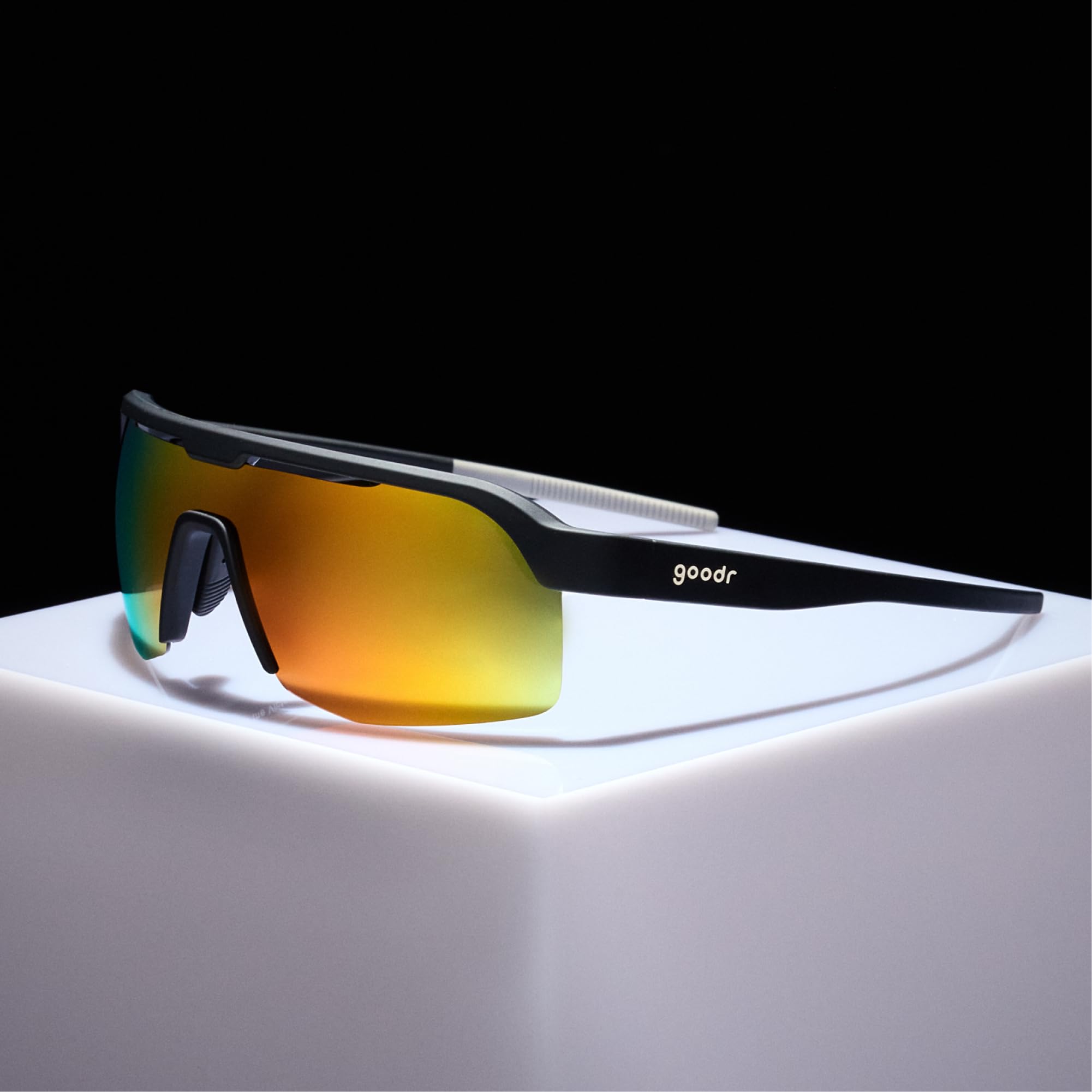 goodr Bolt G worn by runner to show stability and lightweight performance