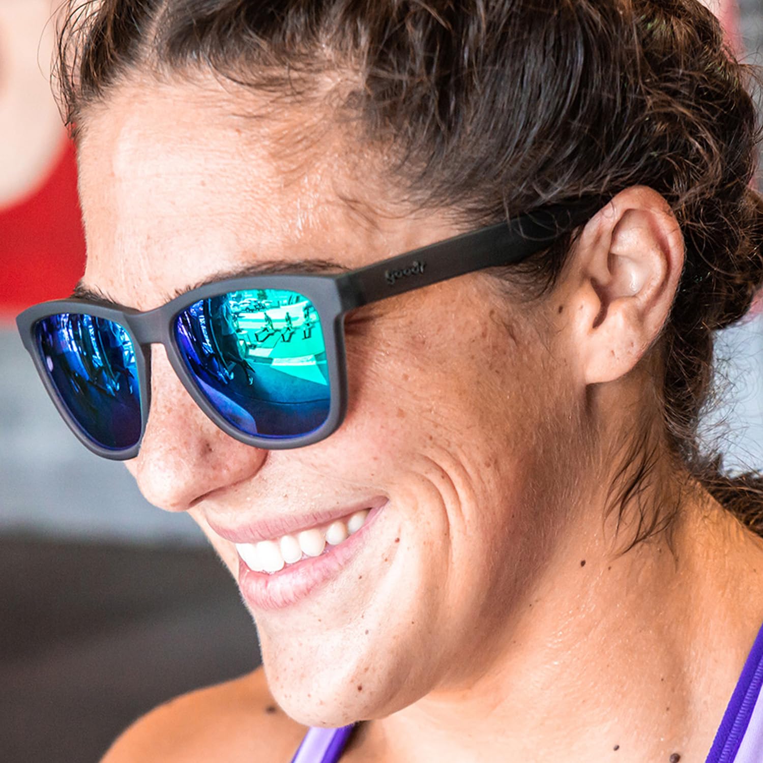 goodr nosepiece detail with silicone insert improving grip during sweat