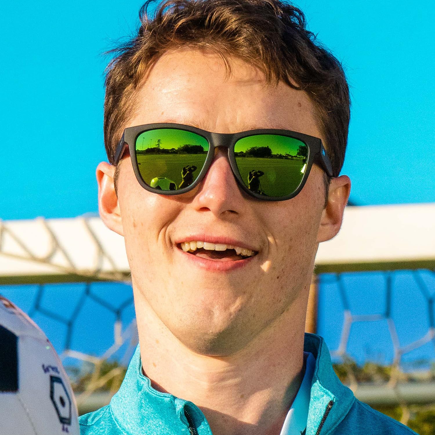 goodr polarized lens closeup demonstrating glare reduction and crisp clarity