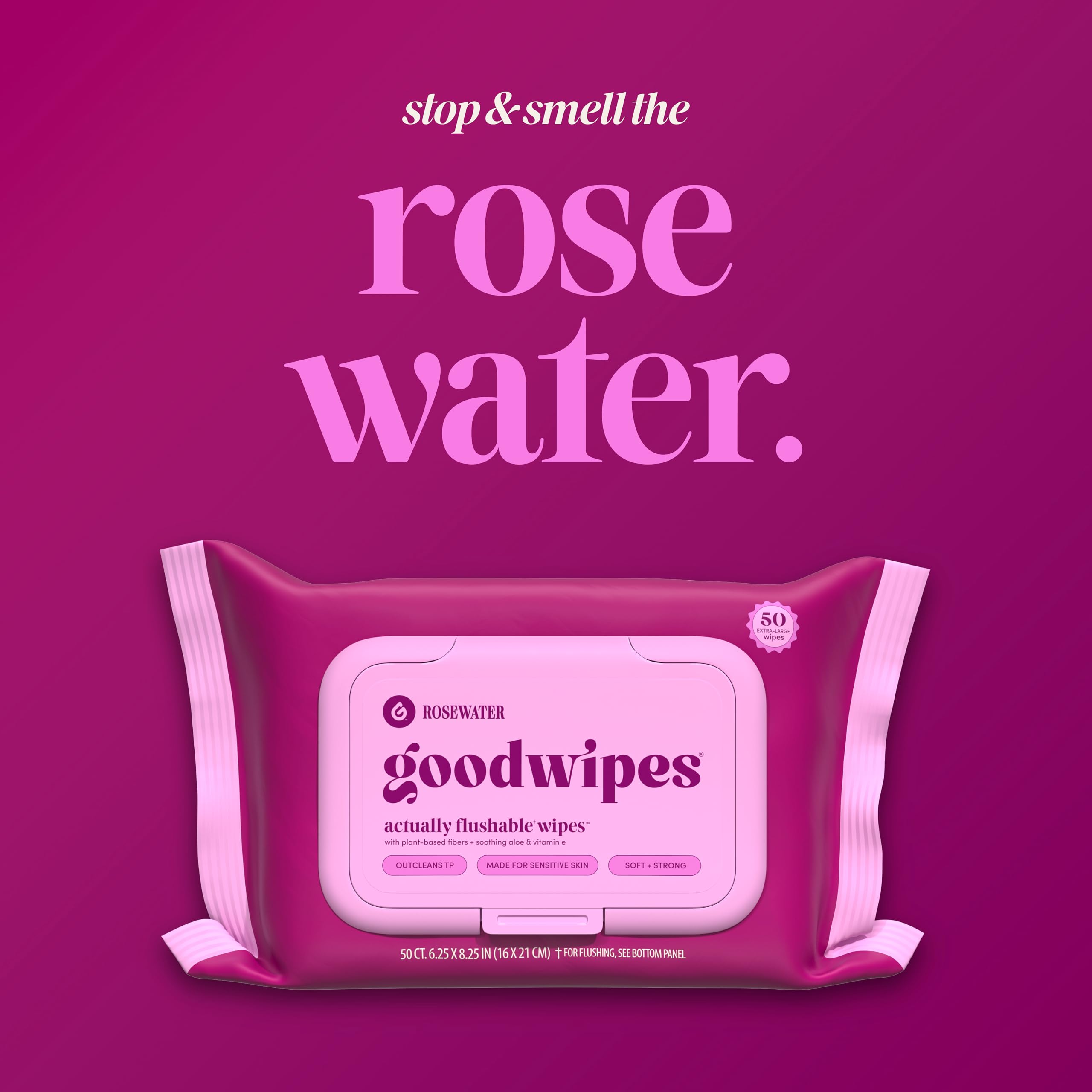 goodwipes rosewater tubs staged on a bathroom counter for daily use