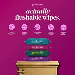 goodwipes rosewater open tub with one wipe being pulled for quick access