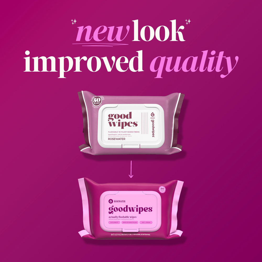 goodwipes rosewater folded wipe demonstrating large coverage and fewer sheets needed