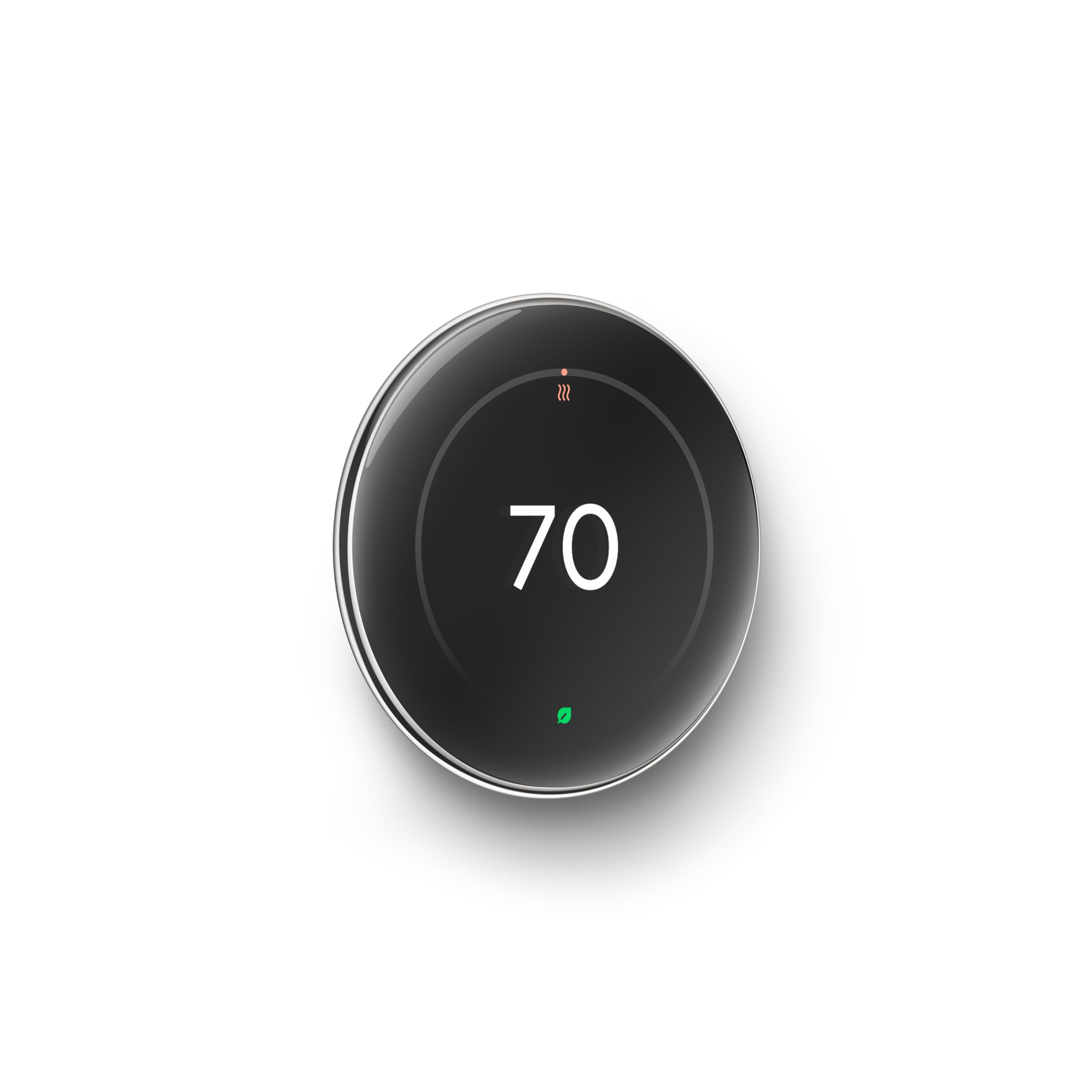Google Nest thermostat close-up of large display for clearer at-a-glance info
