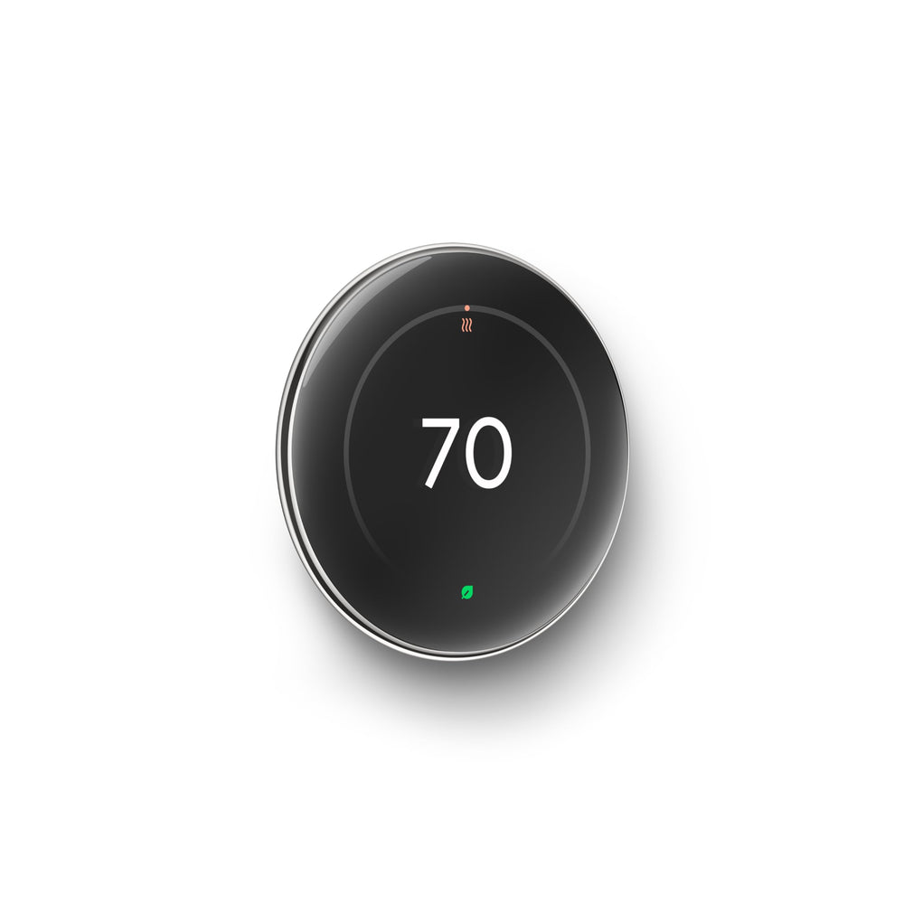 Google Nest thermostat close-up of large display for clearer at-a-glance info