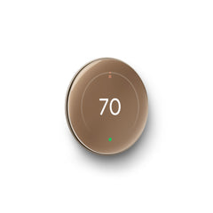 Google Nest thermostat side profile showing slim depth and neat wall fit benefit: low-profile installation