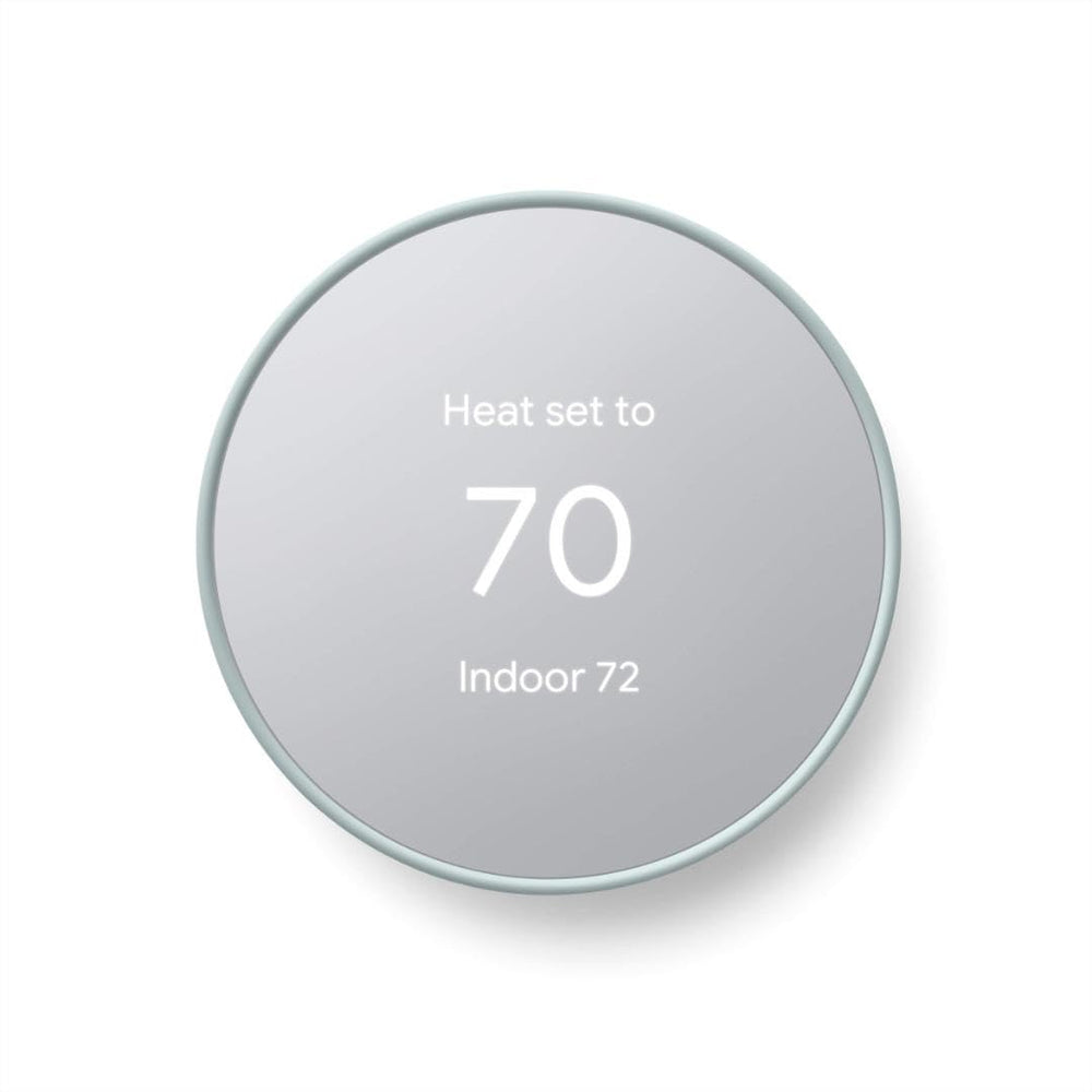 Google Nest Thermostat front view showing compact design and clear display benefit