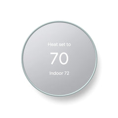 Google Nest Thermostat front view showing compact design and clear display benefit