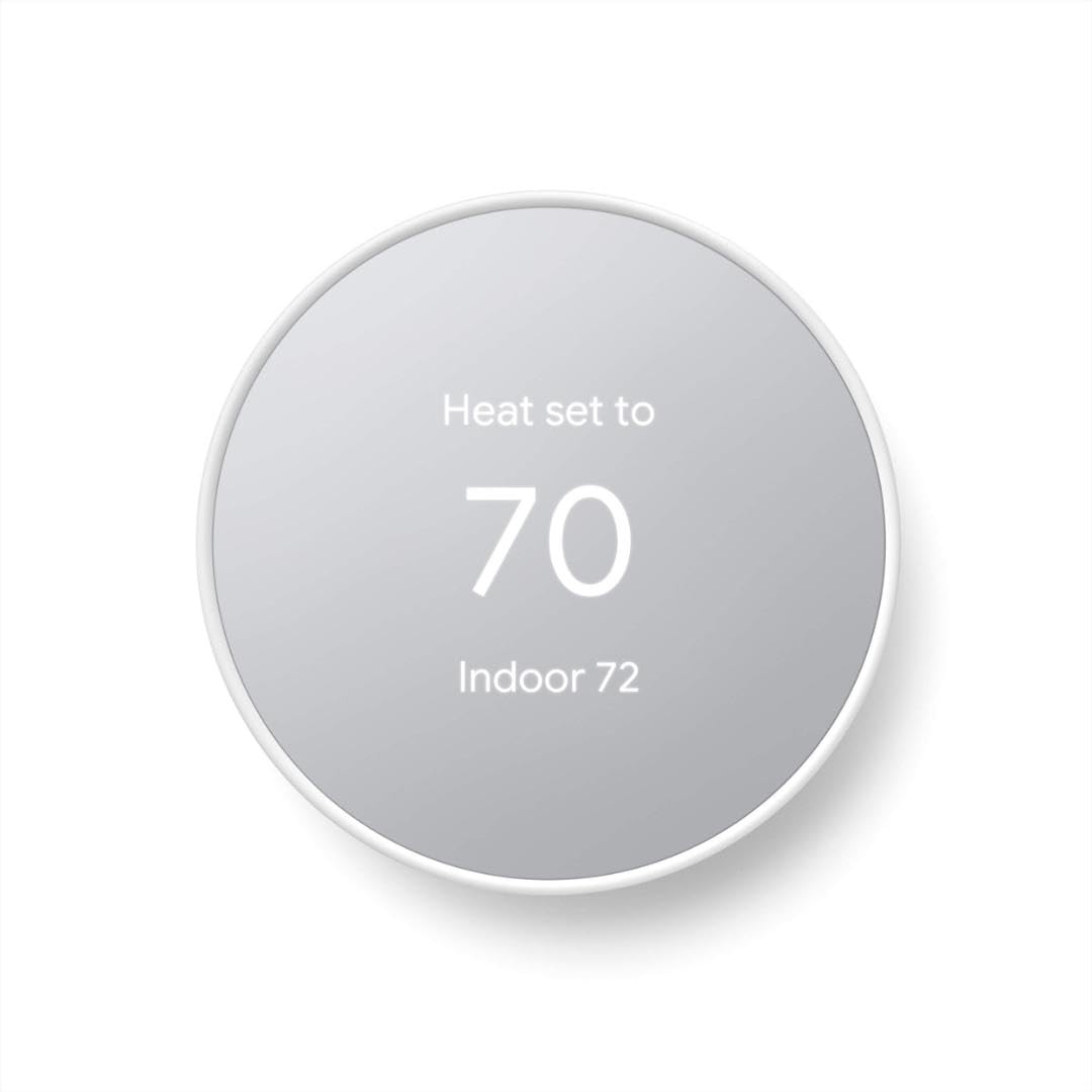 Google Nest Thermostat front view showing minimalist design and easy control