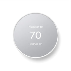 Google Nest Thermostat front view showing minimalist design and easy control