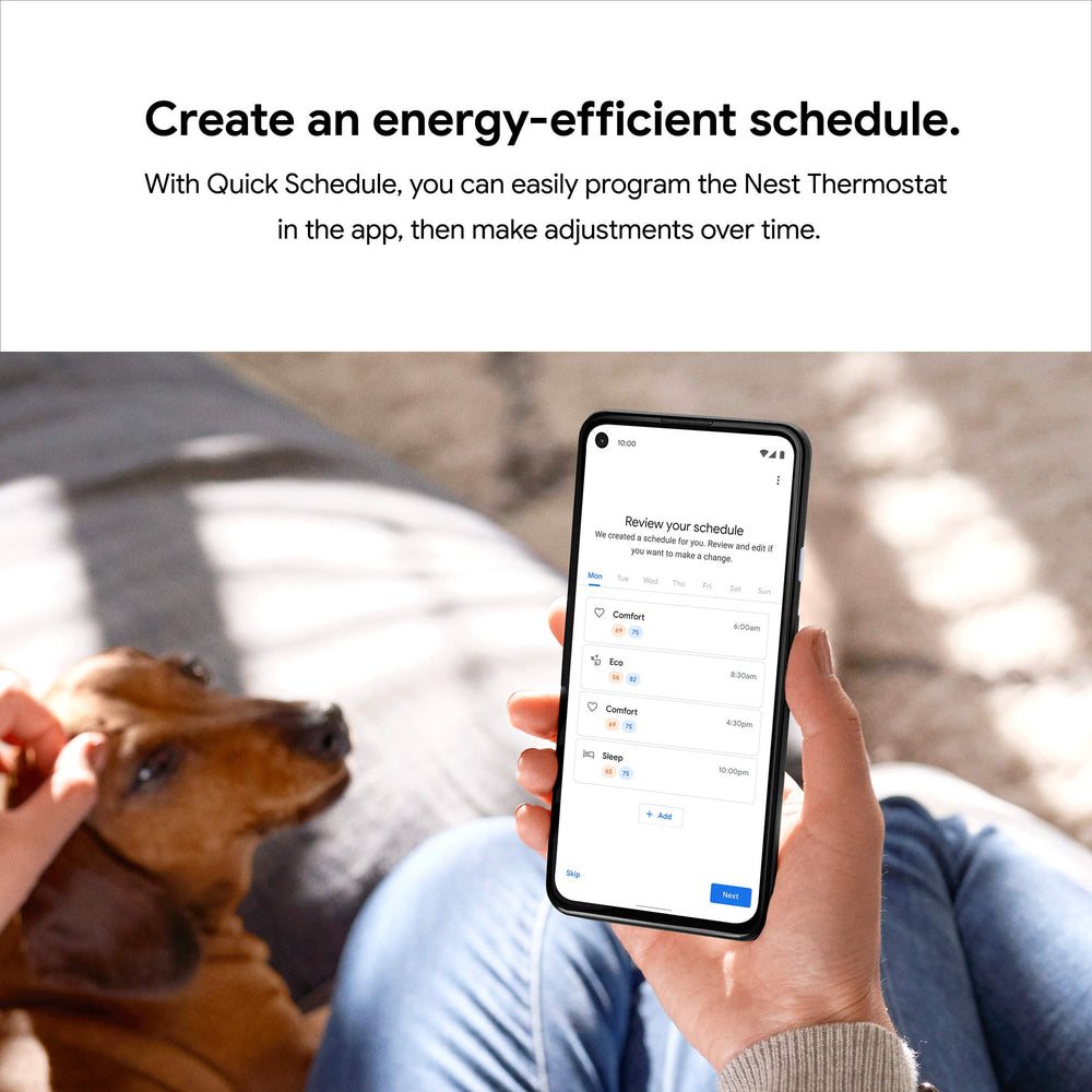 Google Nest Thermostat installation diagram on phone guiding step-by-step setup