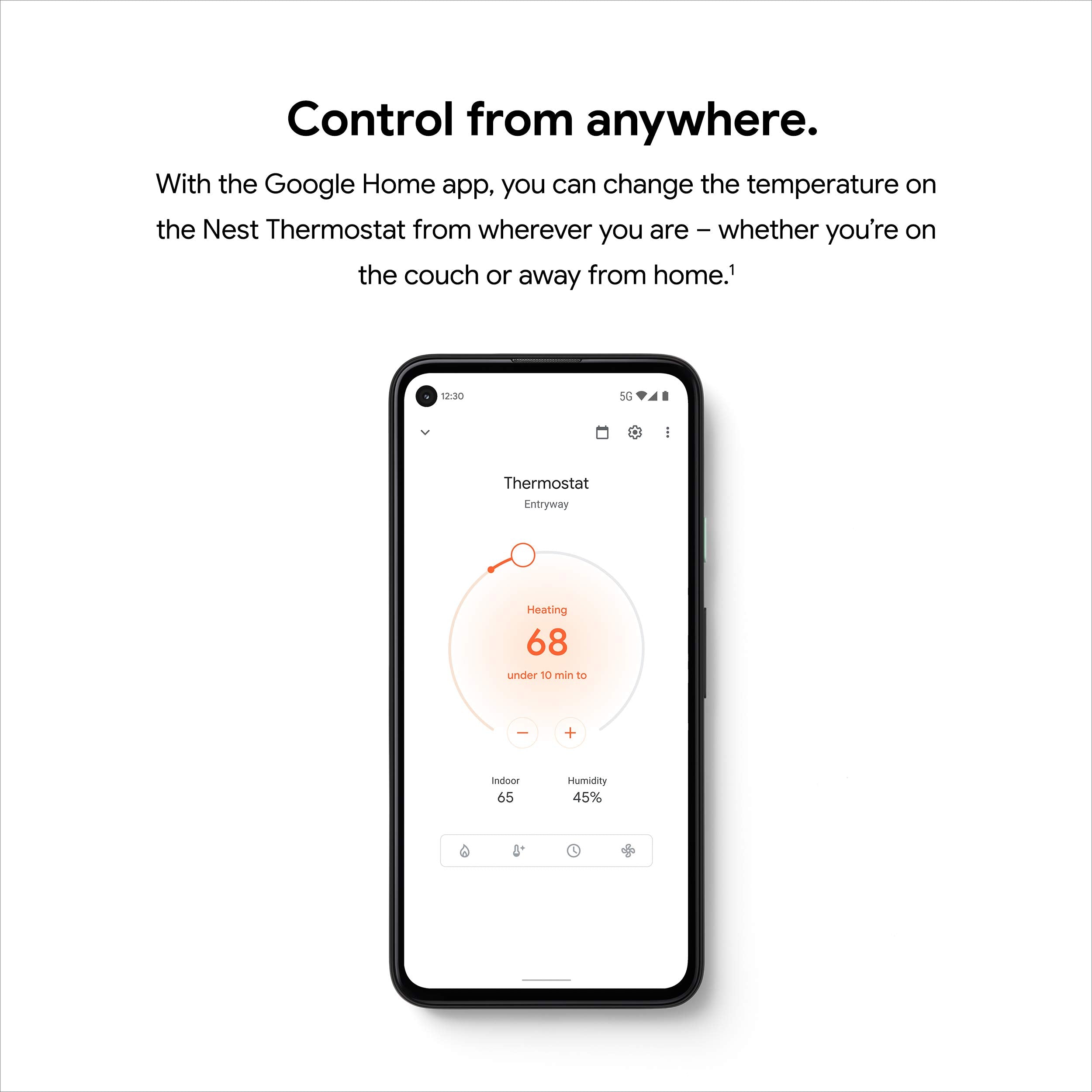 Google Nest Thermostat installed on living room wall for remote comfort