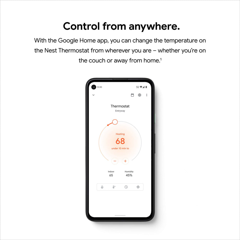Google Nest Thermostat installed on living room wall for remote comfort