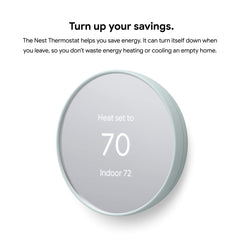 Google Nest Thermostat side profile illustrating slim form factor and discreet look