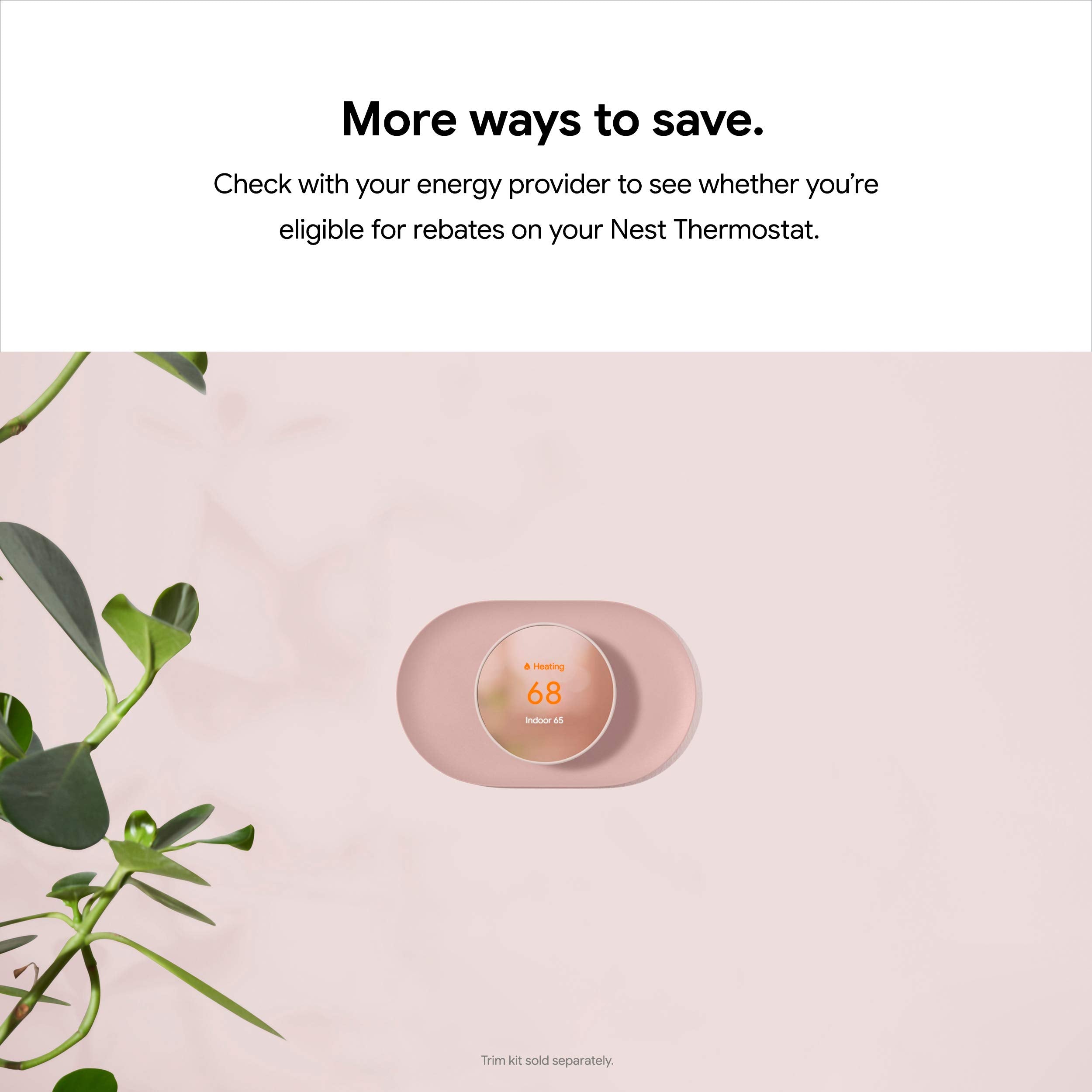 Google Nest Thermostat next to ruler showing compact size for tight spaces