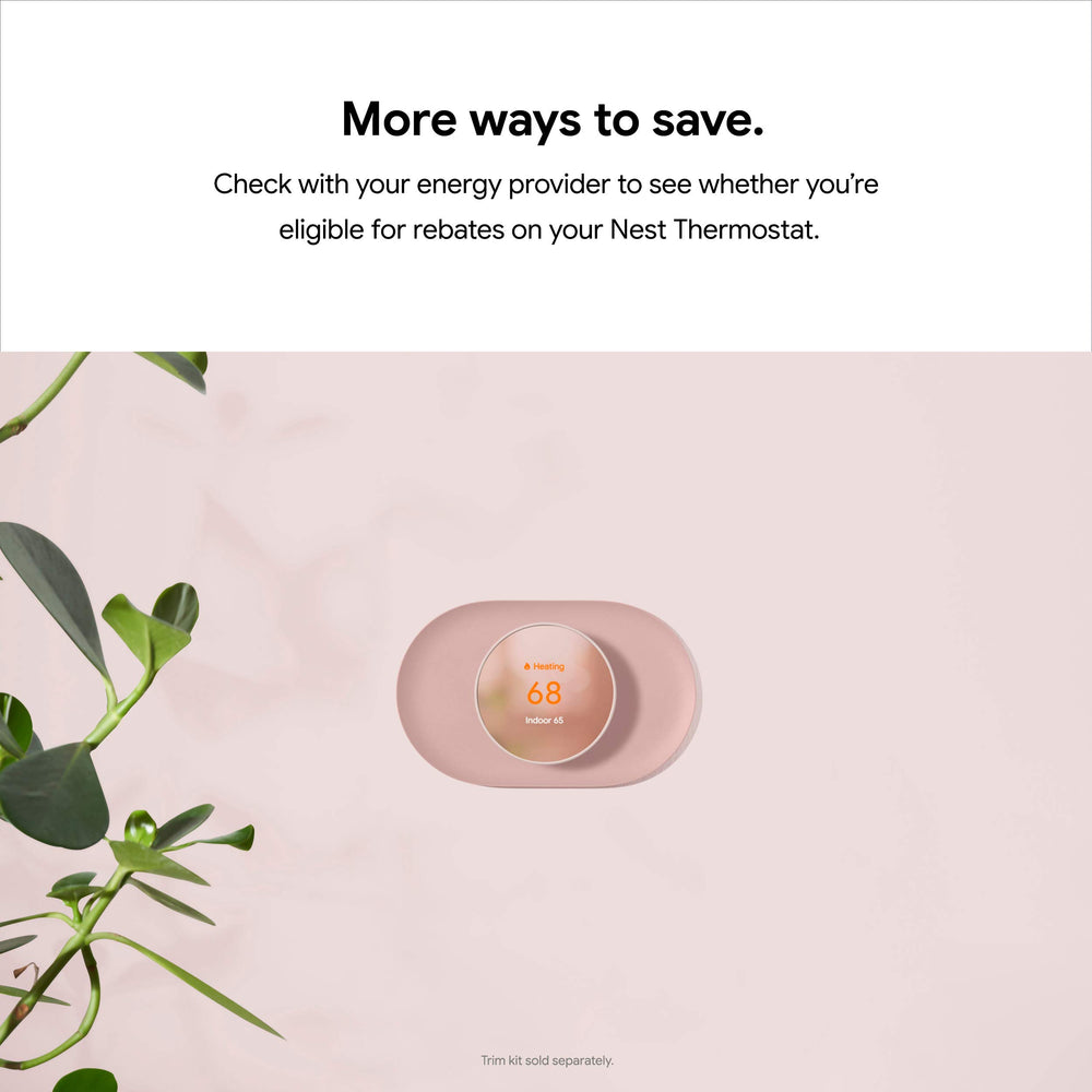 Google Nest Thermostat next to ruler showing compact size for tight spaces