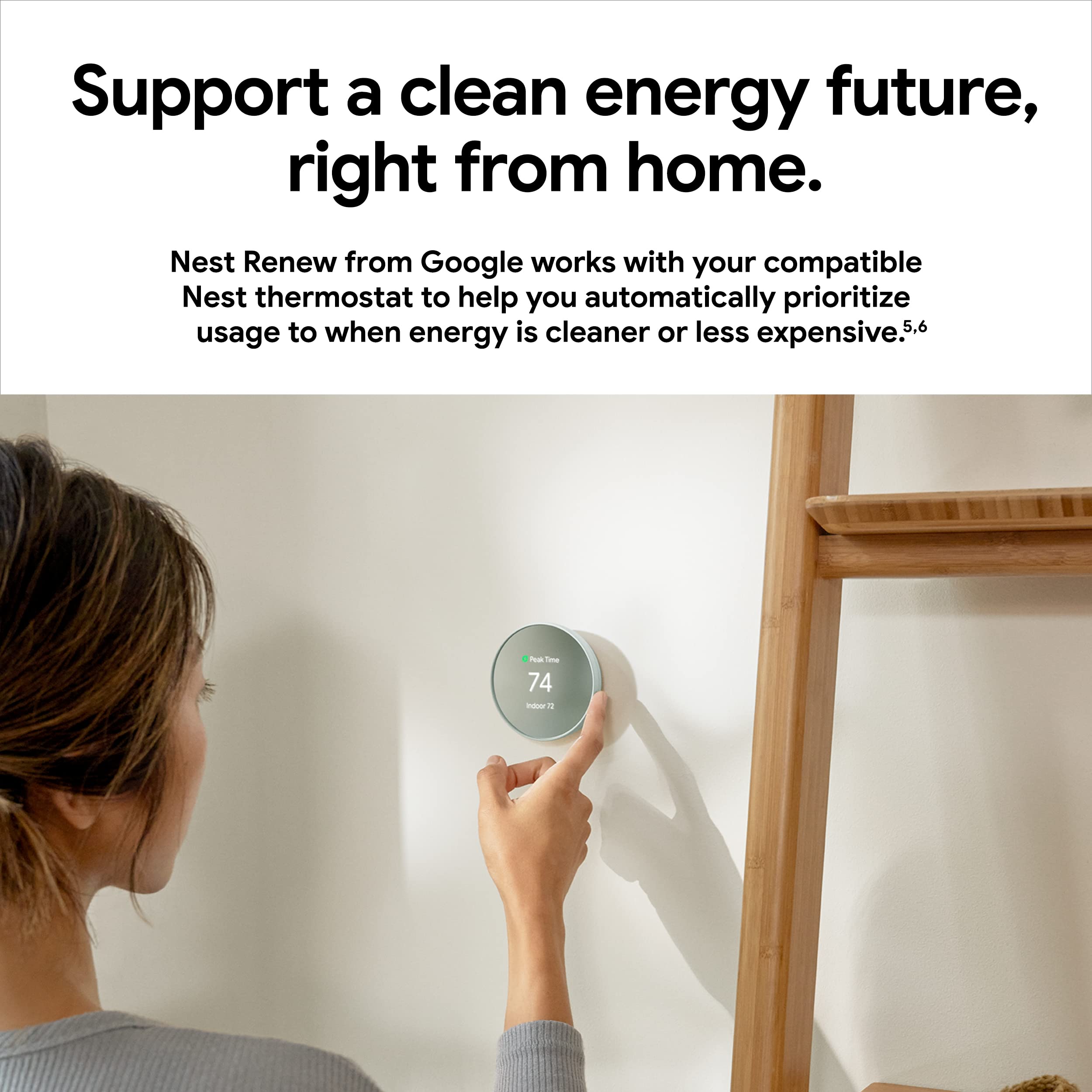 Google Nest Thermostat paired with phone app showing remote control benefits