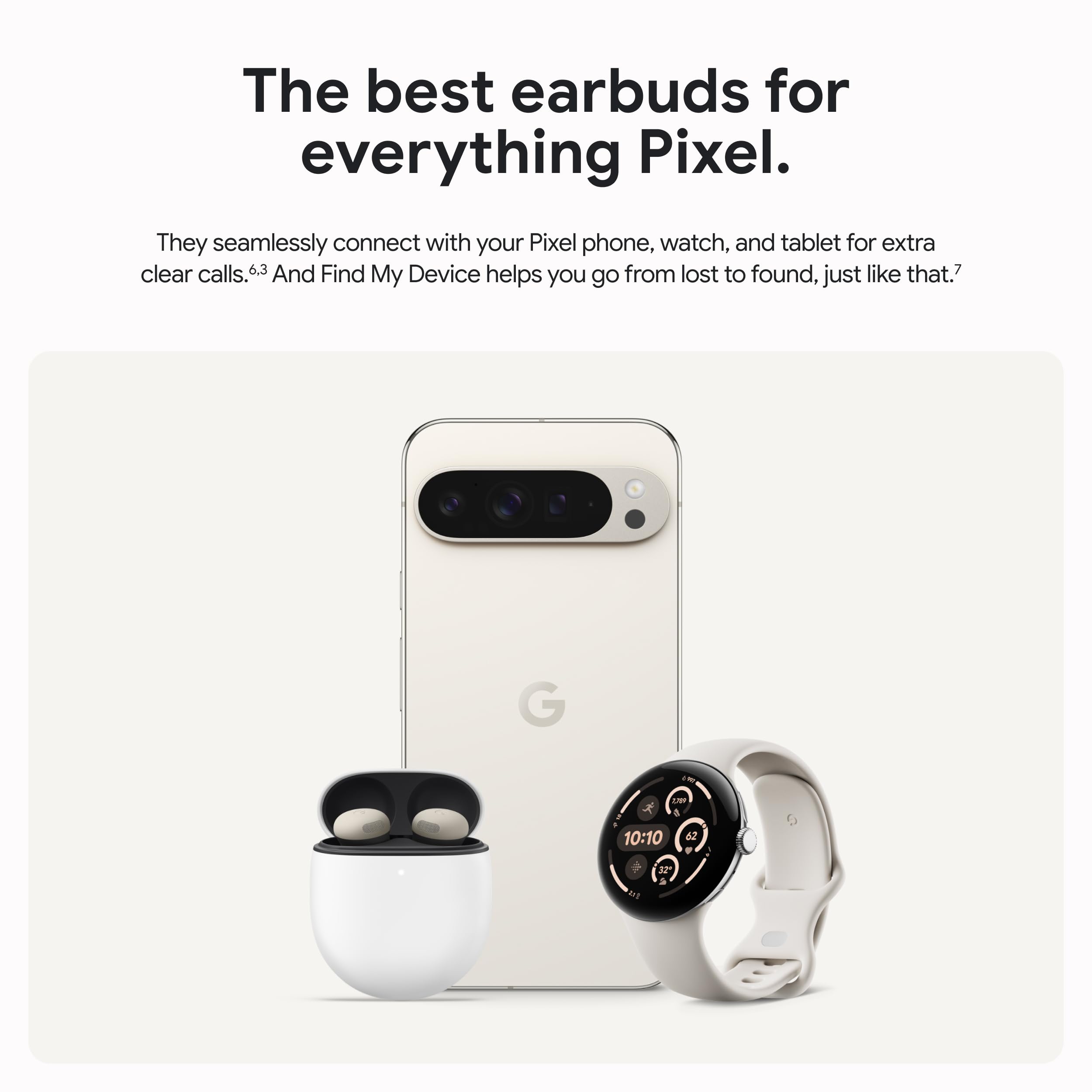 Google Pixel Buds Pro 2 microphone close-up with call waveforms, highlighting clearer voice calls