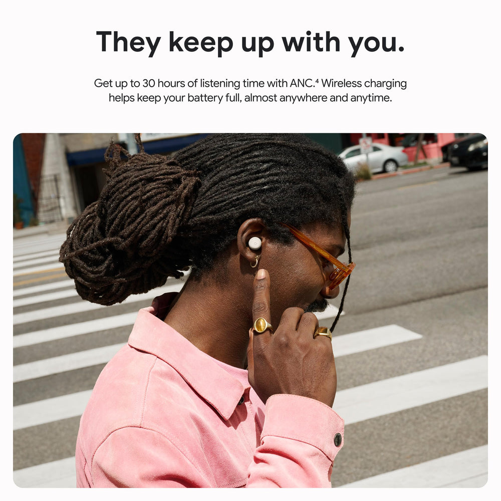Google Pixel Buds Pro 2 spatial audio graphic, indicating immersive surround-sound listening benefit