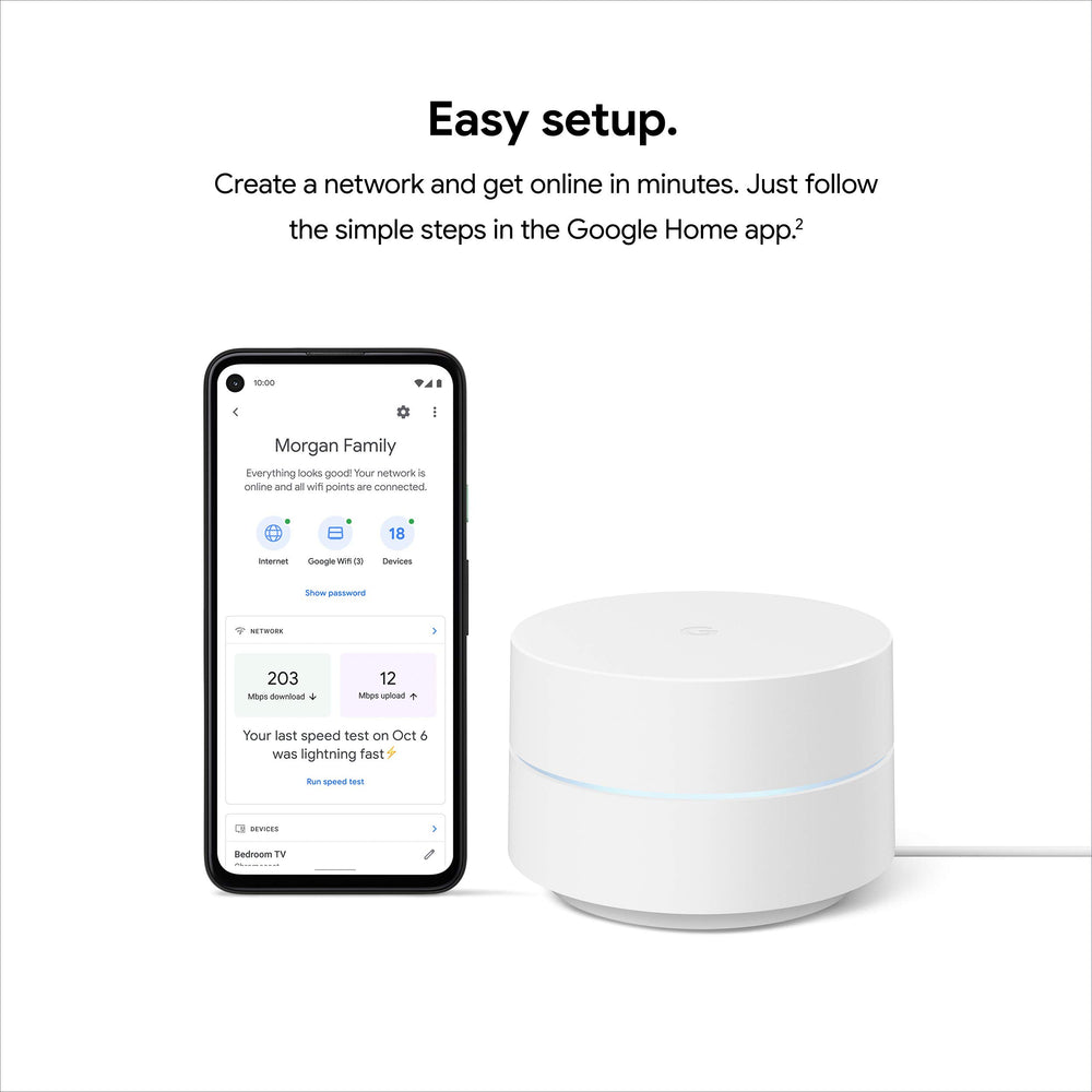 Google Wifi setup shown in Google Home app for quick installation benefit