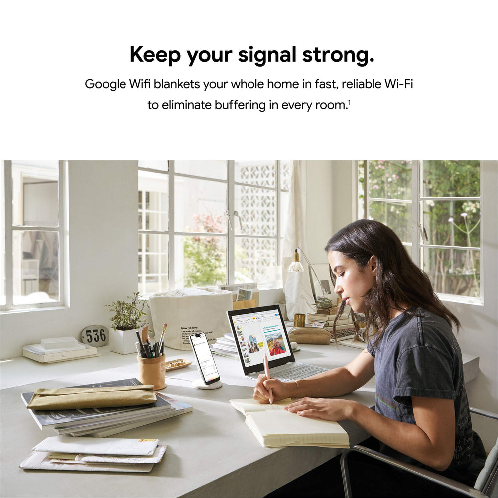Google Wifi top profile with LED indicator for simple status checking benefit
