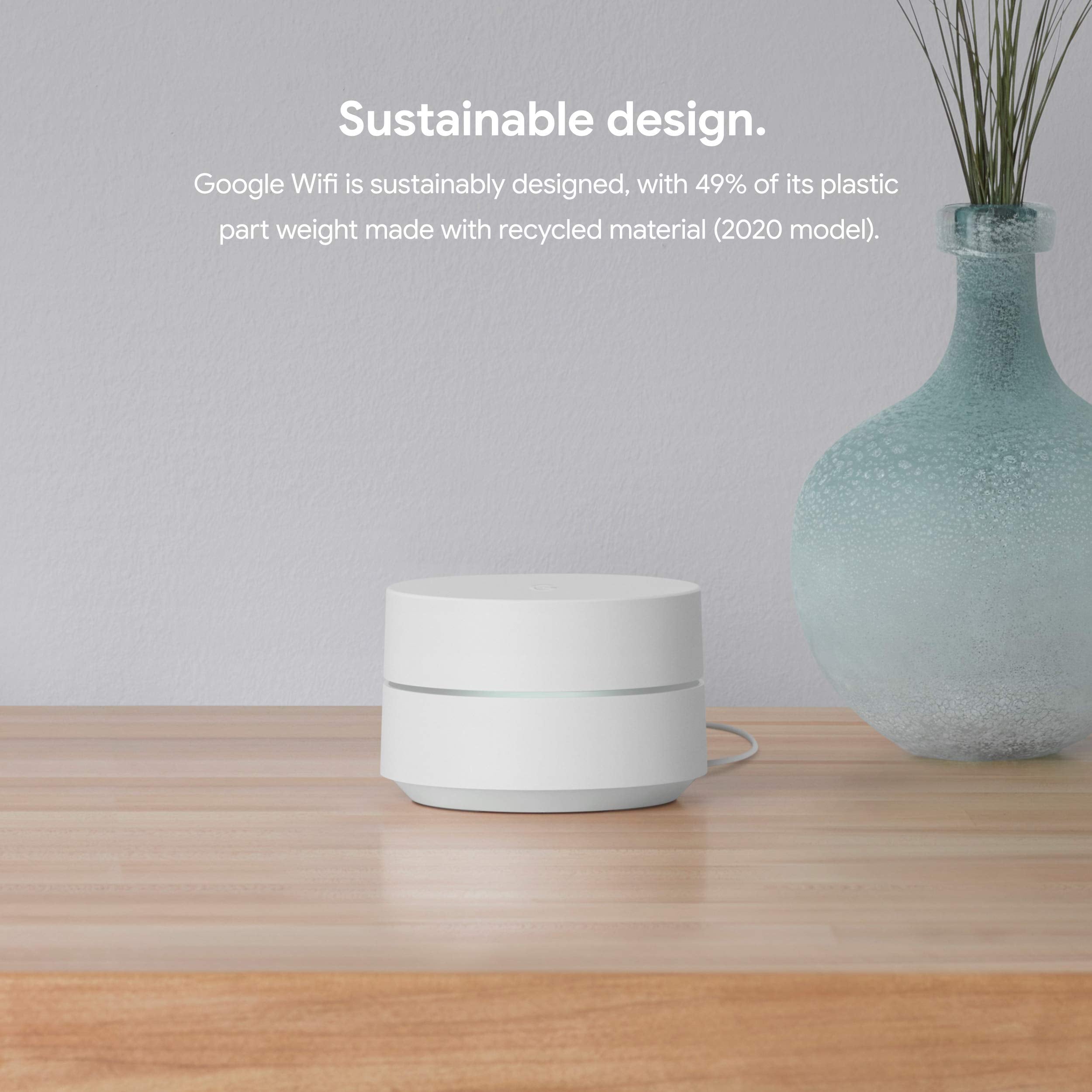 Google Wifi together with Nest Wifi points to show expandable mesh network benefit