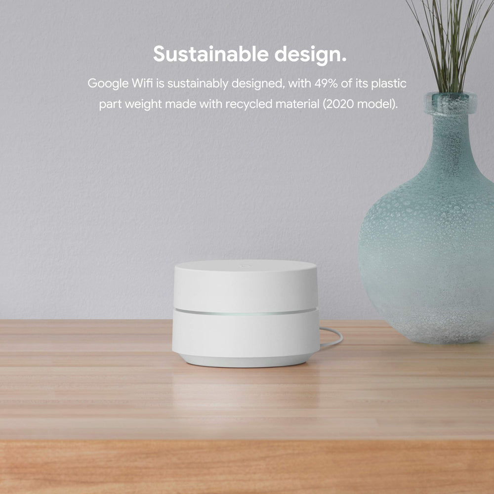 Google Wifi together with Nest Wifi points to show expandable mesh network benefit