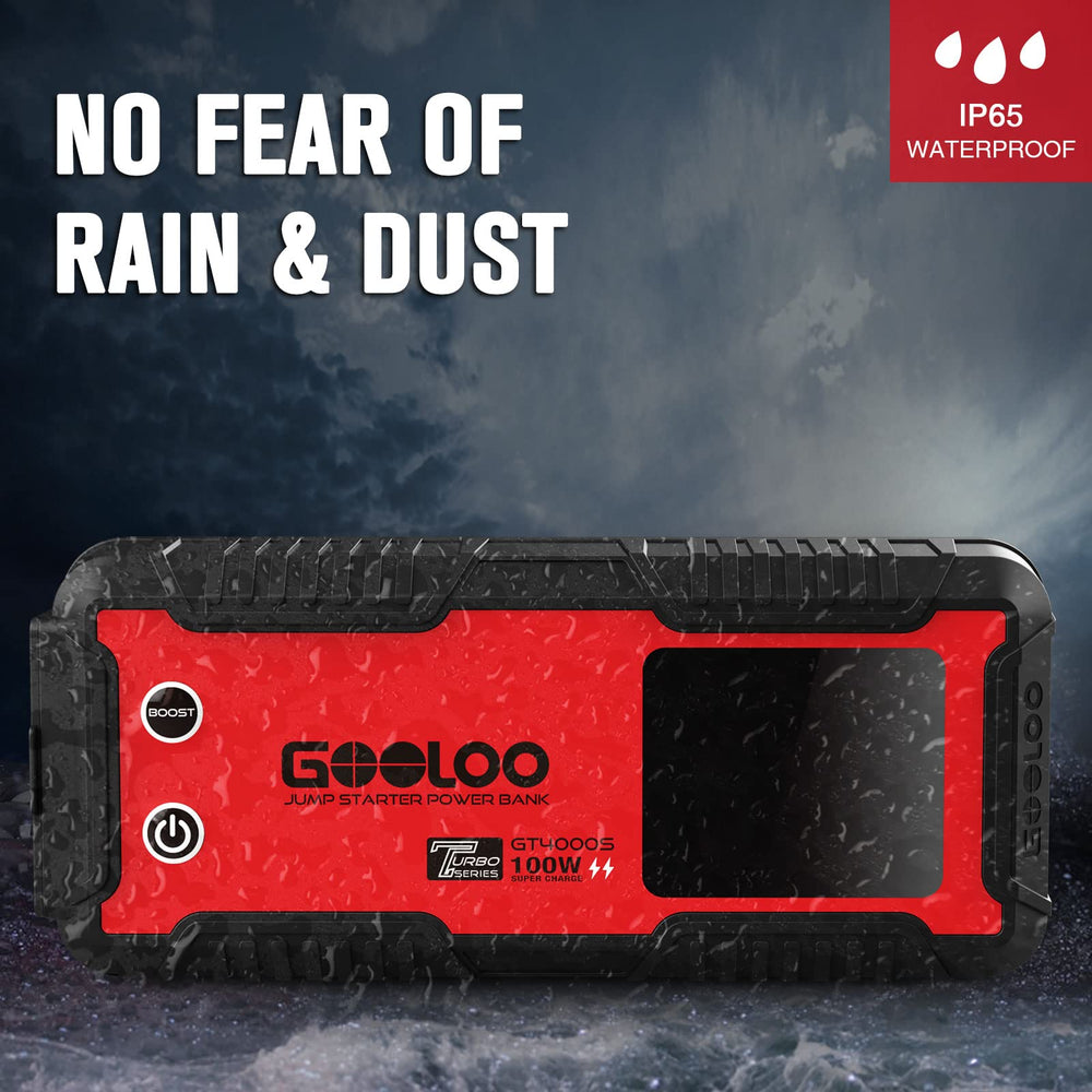 GOOLOO GT4000S storage bag and included accessories for organized roadside use