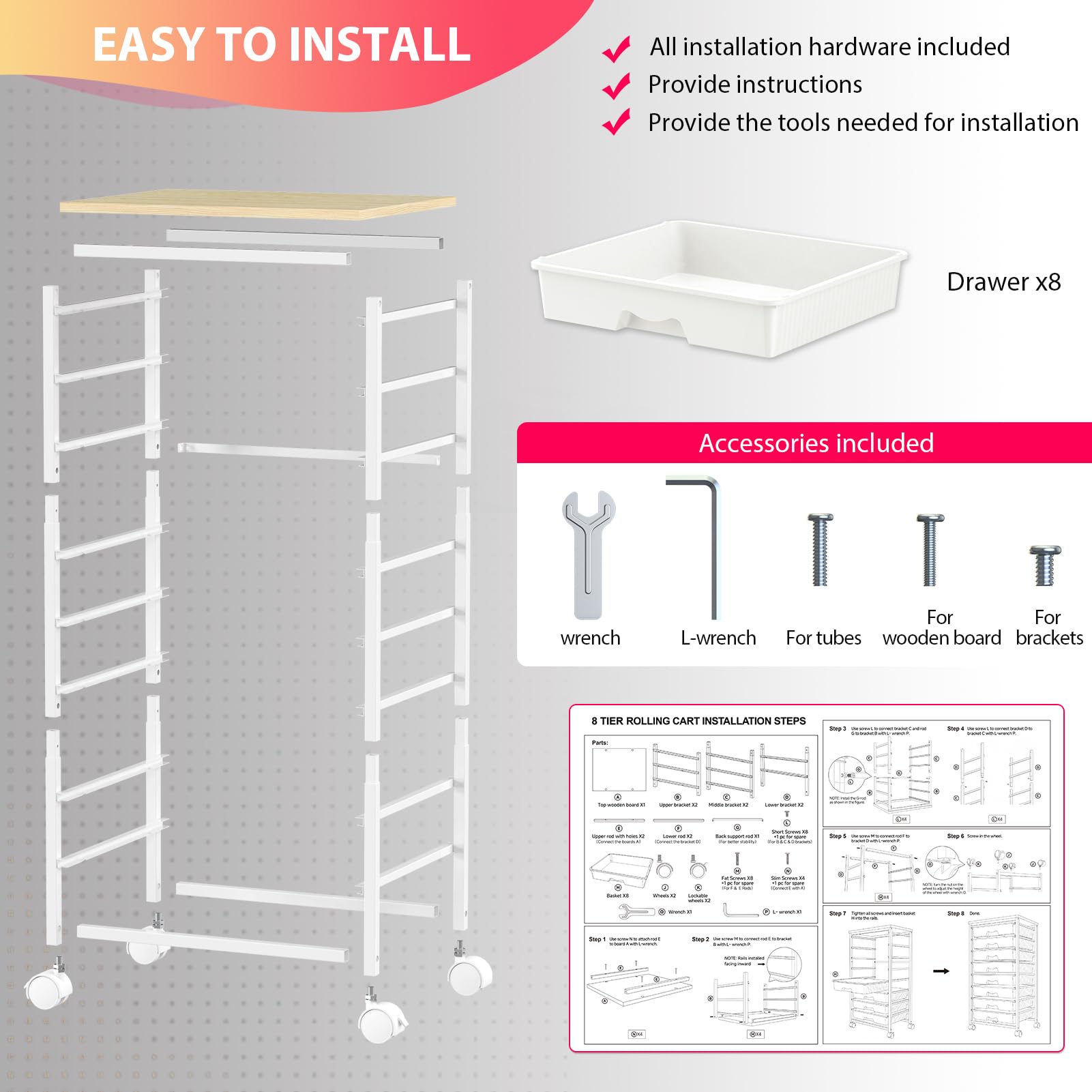 Goovilla drawers removed showing storage capacity and portability