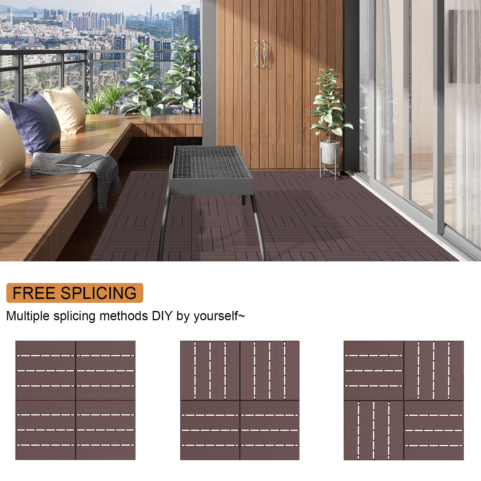 Goovilla tiles around pool highlighting water resistance and easy-clean benefit