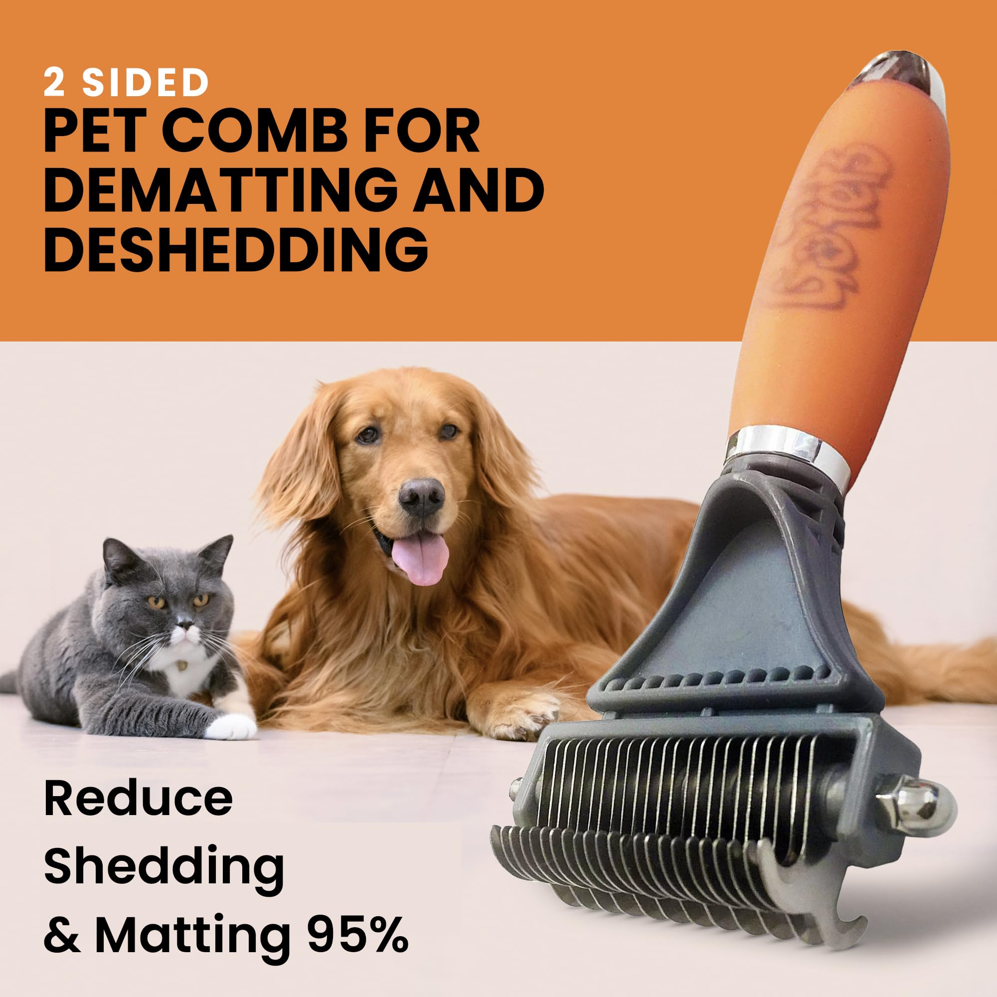 GoPets closeup of stainless-steel blades highlighting rust-resistant durable construction