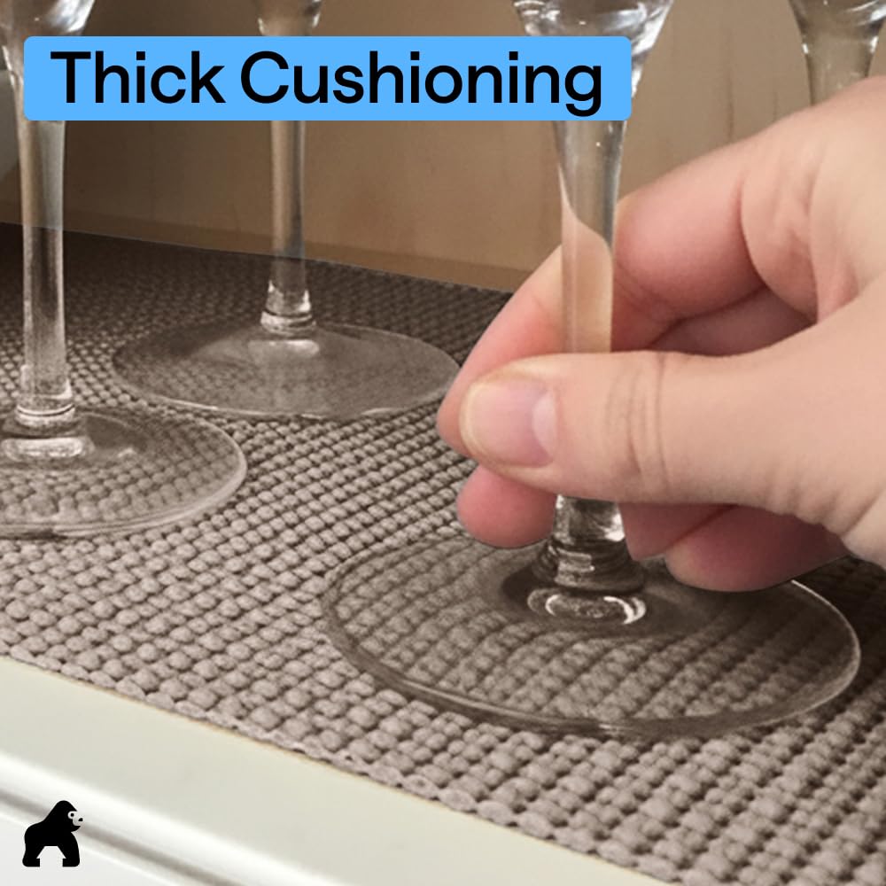 GORILLA GRIP in bathroom vanity guarding against spills and scuffs