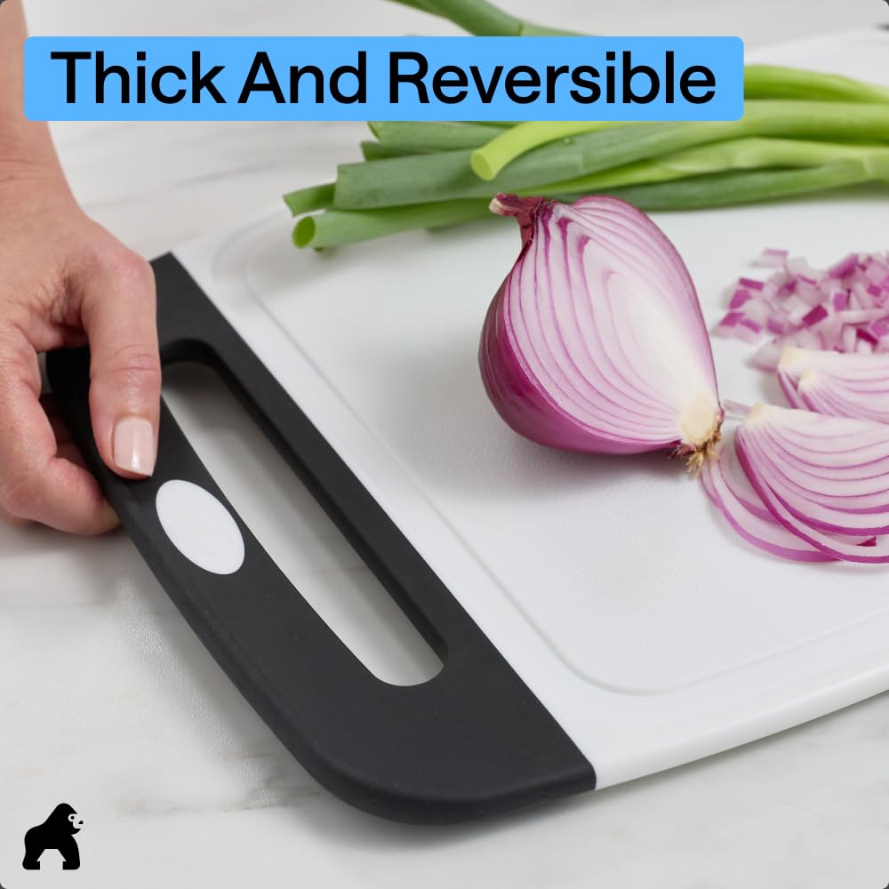 GORILLA GRIP board with chopped vegetables showing meal prep efficiency benefit