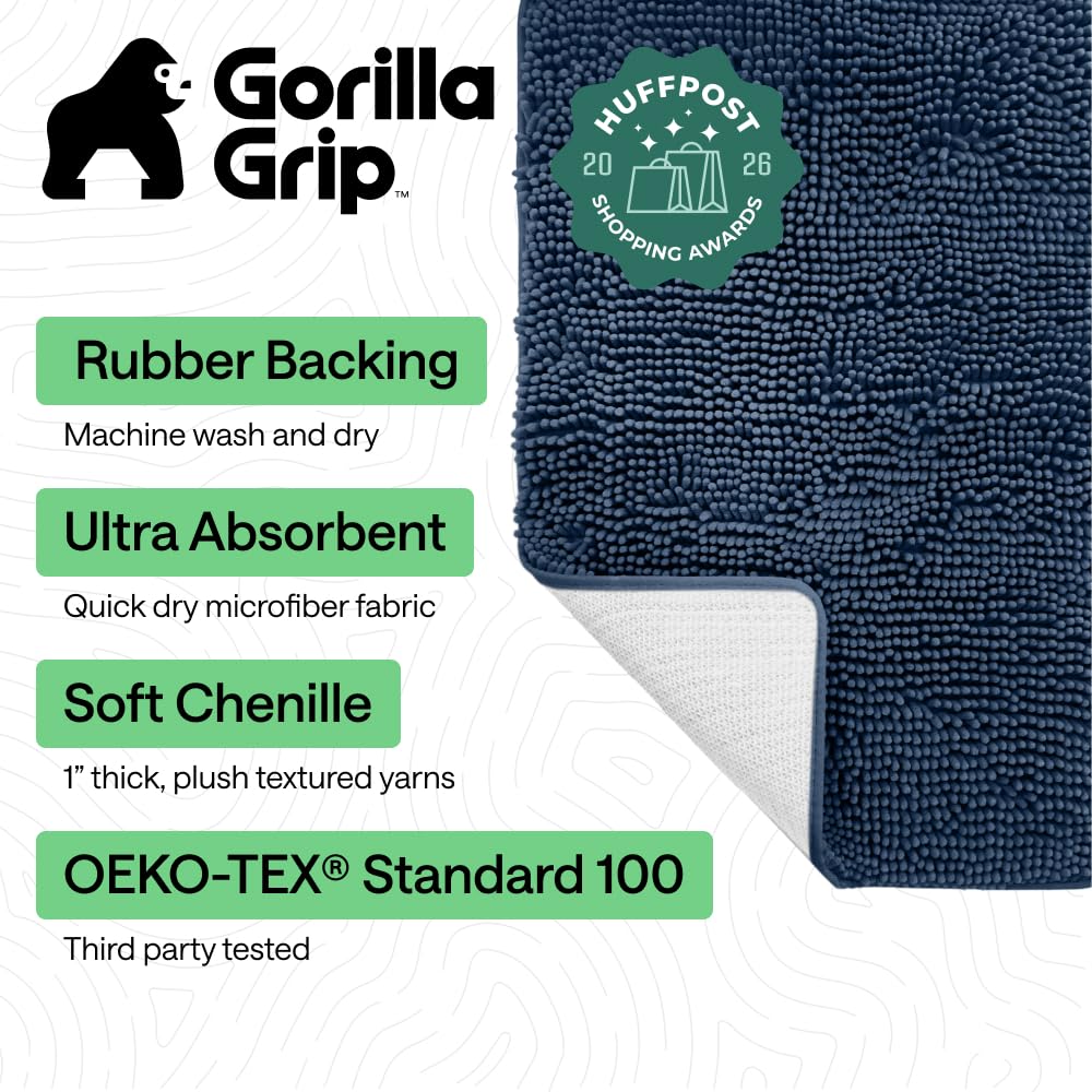 GORILLA GRIP chenille close-up highlighting thick pile for superior water absorption