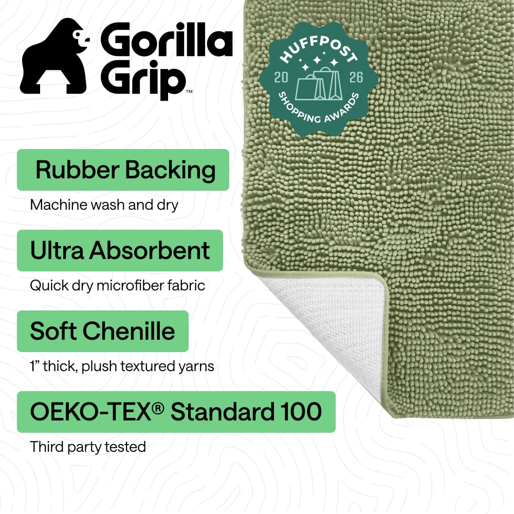 GORILLA GRIP close-up of soft chenille pile offering plush comfort