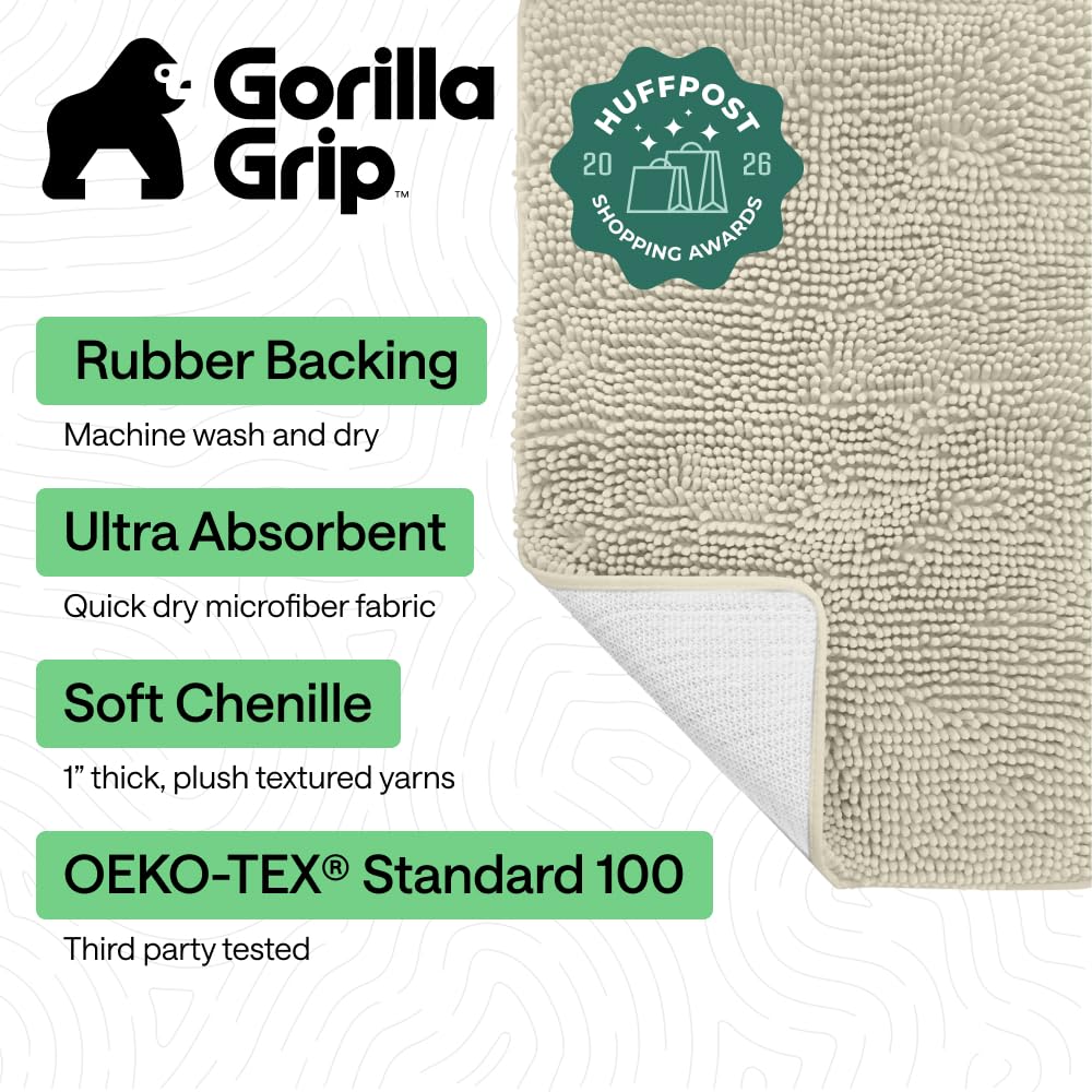 GORILLA GRIP close-up of thick chenille pile, provides plush softness and warmth