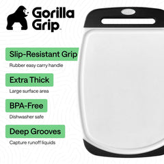 GORILLA GRIP close-up of board surface texture highlighting nonporous, easy-clean benefit