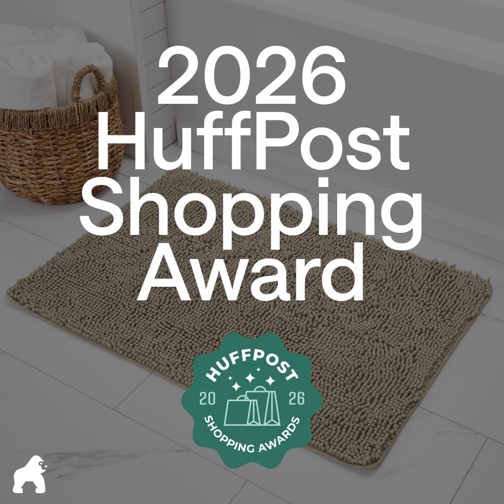 GORILLA GRIP folded rug displaying nearly one-inch plush thickness