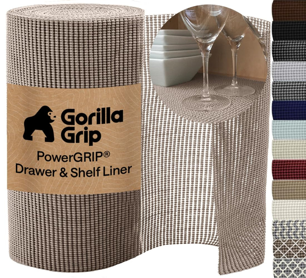 GORILLA GRIP front packaging showing beige roll and benefits