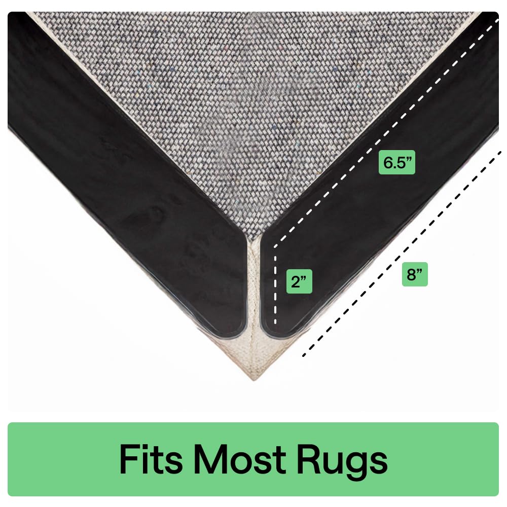 GORILLA GRIP securing an area rug in a living room for tidy look