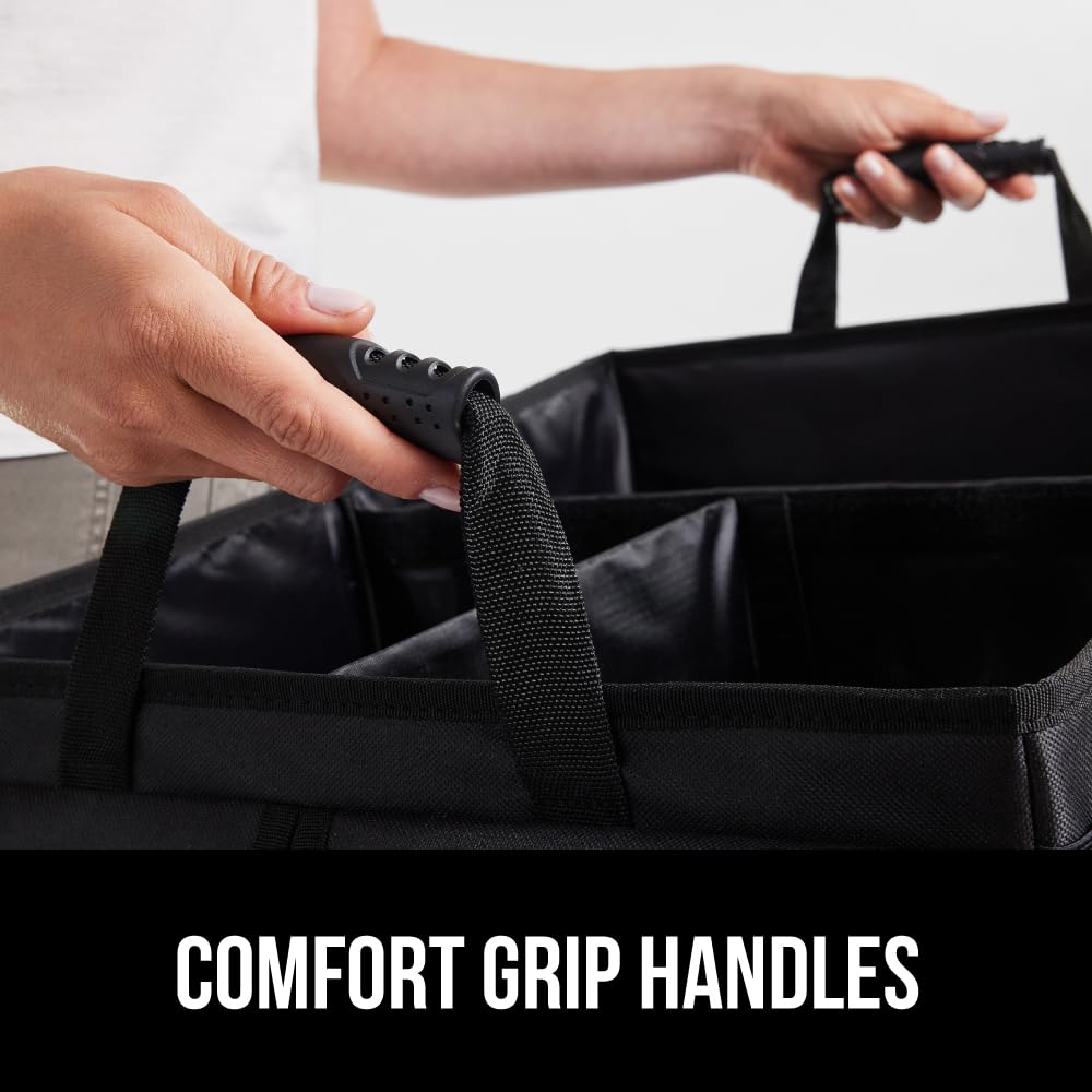 GORILLA GRIP lifestyle view in SUV trunk showing tidy and practical storage benefit