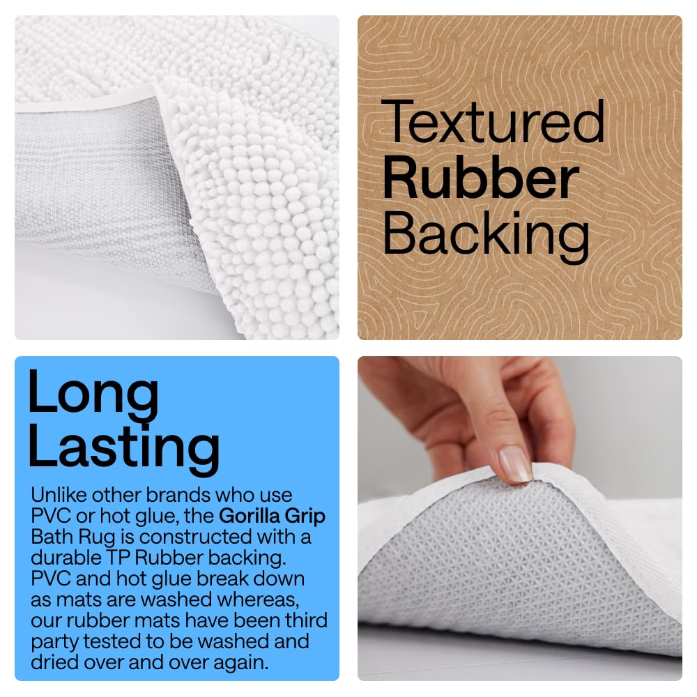 GORILLA GRIP rubber backing texture providing non-slip stability on floors