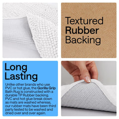 GORILLA GRIP rubber backing texture providing non-slip stability on floors