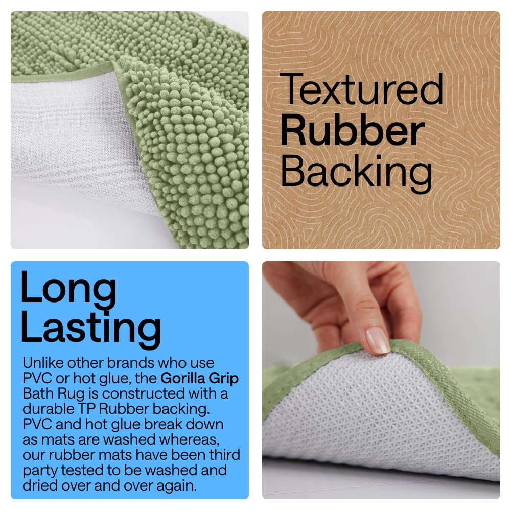 GORILLA GRIP textured TP rubber backing demonstrating secure grip